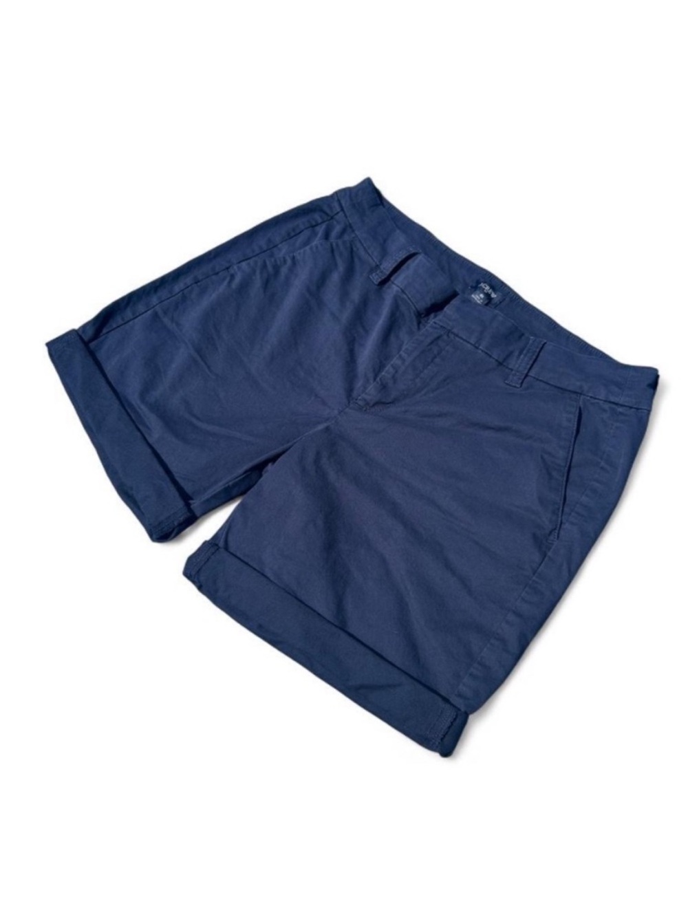 J. Crew Women’s Navy Flat-Front Cotton Chino Shorts